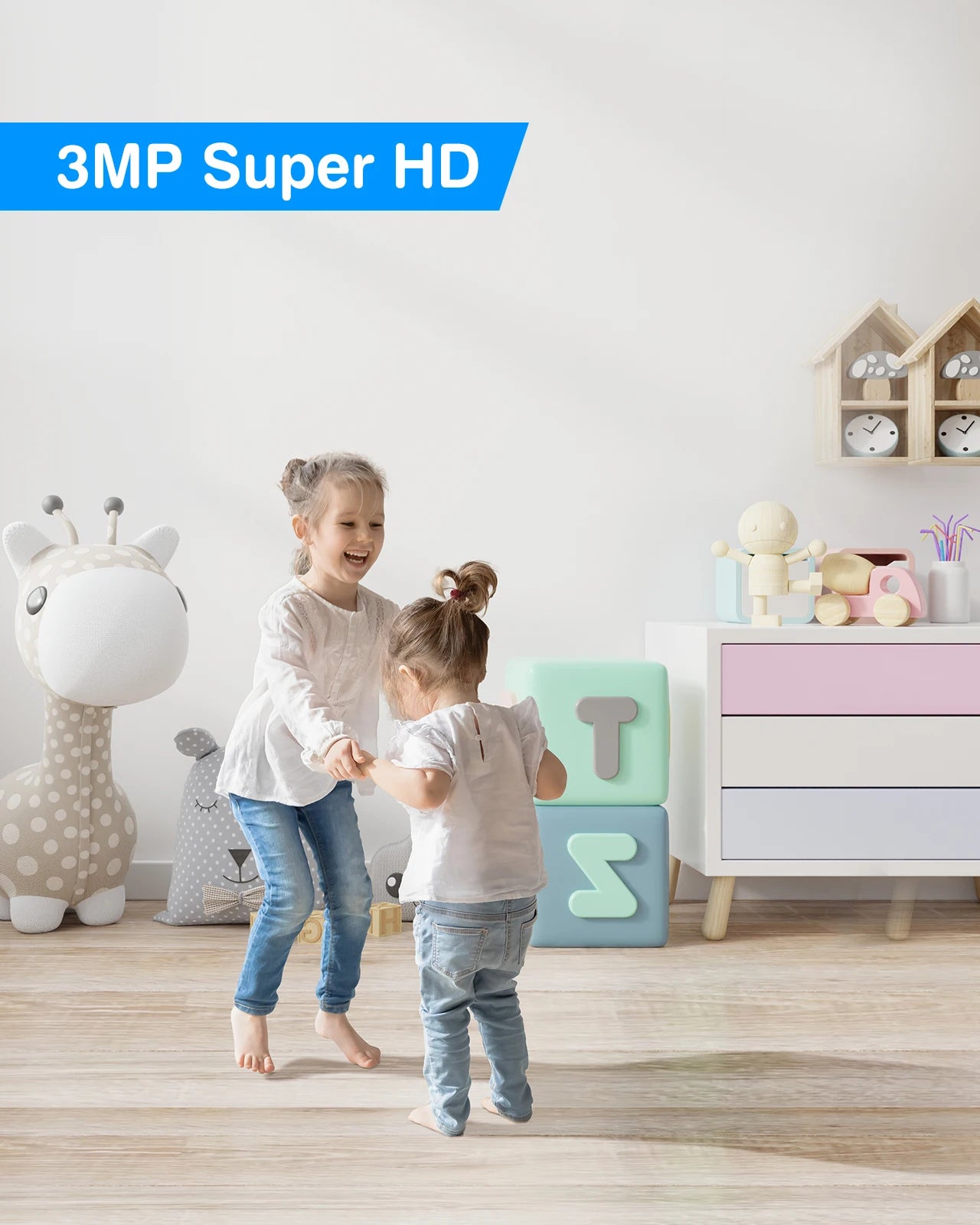 ANNKE 3MP WiFi PT Home Baby/Pet Monitor Indoor Security Camera Two-Way Audio Human Motion Detection
