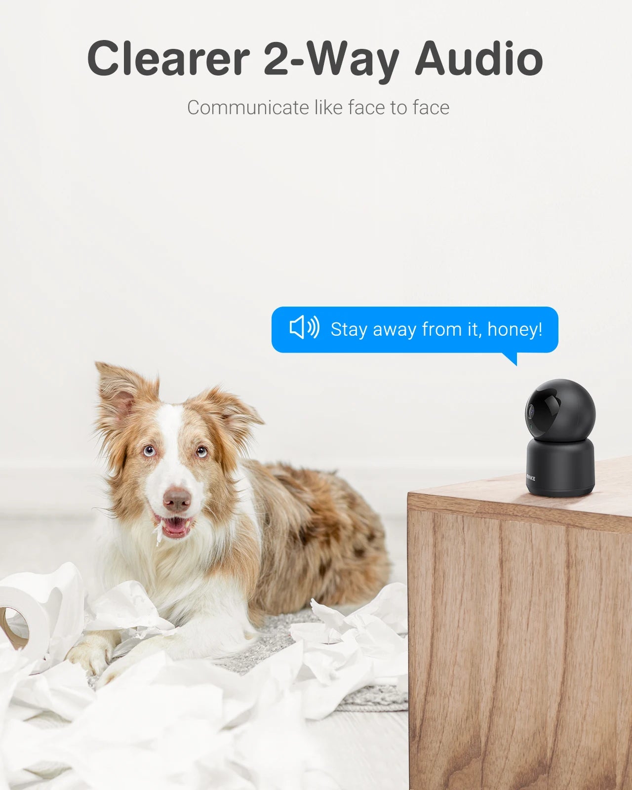ANNKE 3MP WiFi PT Home Baby/Pet Monitor Indoor Security Camera Two-Way Audio Human Motion Detection