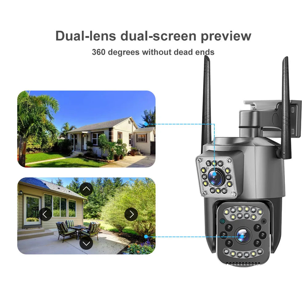 4MP Dual Lens WIFI IP Camera Outdoor Wireless Surveillance Security Camera Two Ways Audio Night Vision CCTV Camera Home V380 Pro