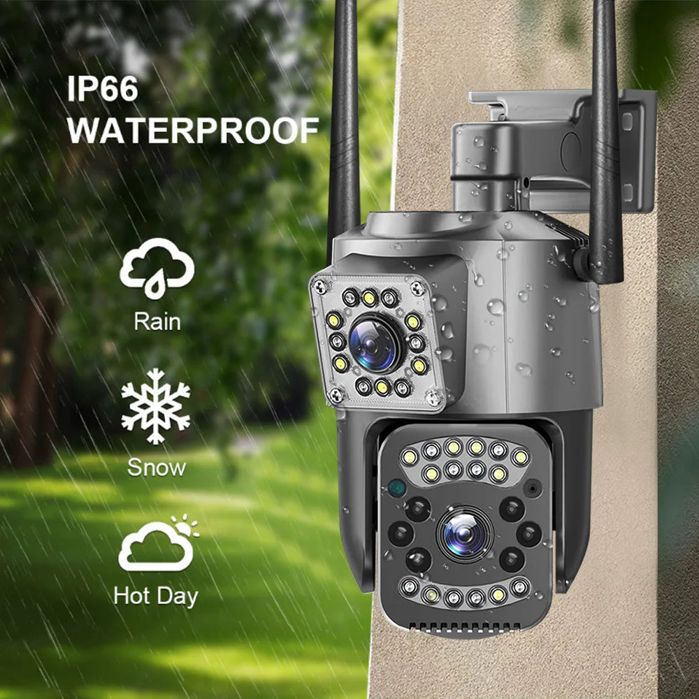 4MP Dual Lens WIFI IP Camera Outdoor Wireless Surveillance Security Camera Two Ways Audio Night Vision CCTV Camera Home V380 Pro