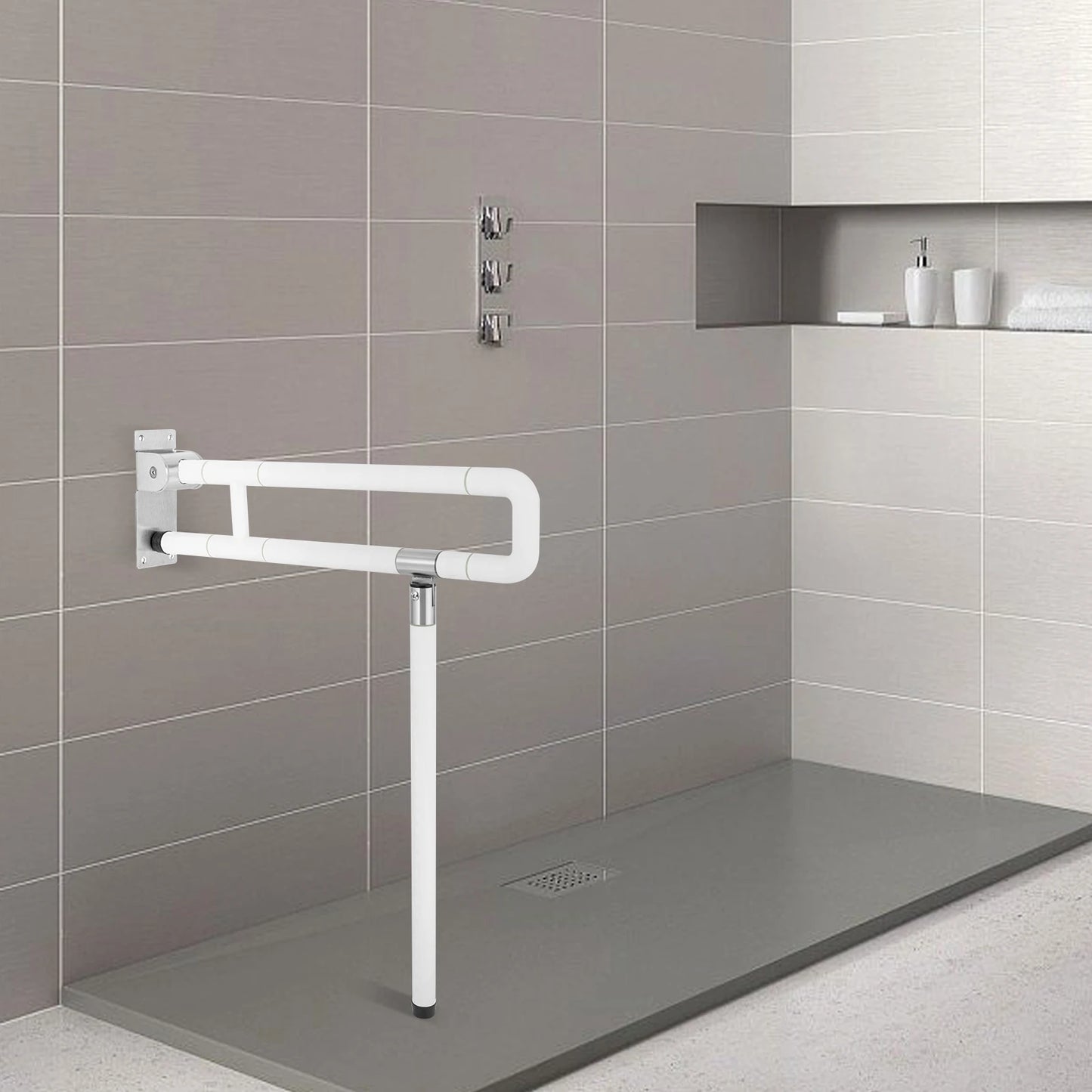 Flip Up Grab Bars for Bathroom Toilet Rails Handicap Grab Bars, Shower Safety Hand Rails for Elderly Bathtub Grab Bar