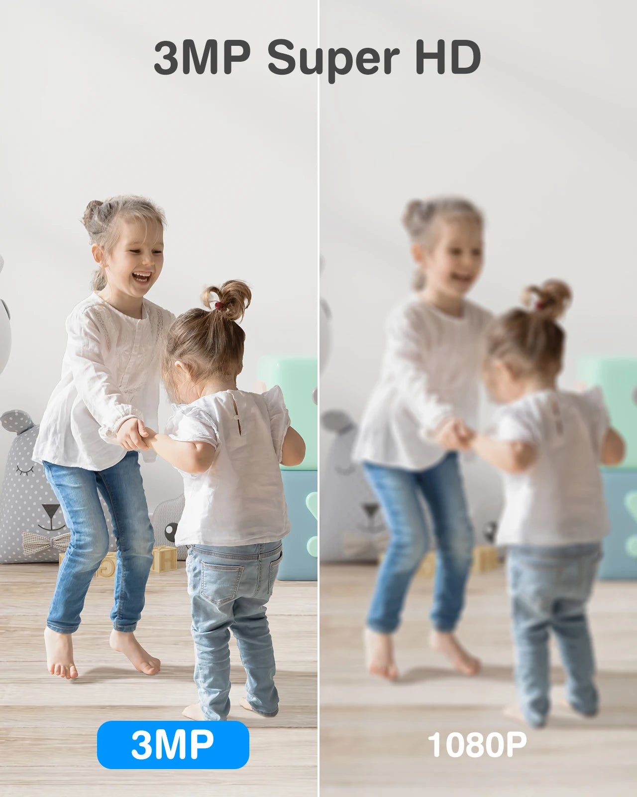 ANNKE 3MP WiFi PT Home Baby/Pet Monitor Indoor Security Camera Two-Way Audio Human Motion Detection