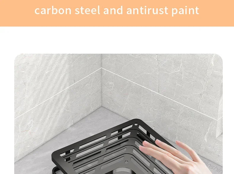 6PCS Double-layer Stainless Steel Corner Shelf-No Drilling Wall Mounted Organizer for Bathroom,Kitchen Corner & Bathroom Storage