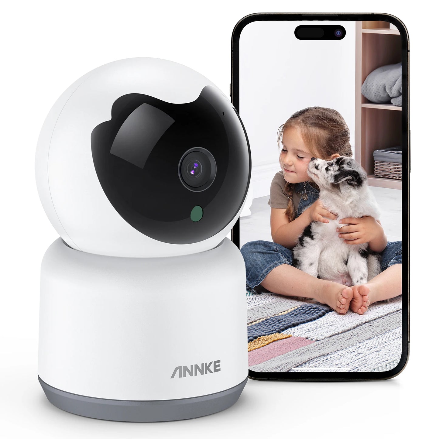 ANNKE 3MP WiFi PT Home Baby/Pet Monitor Indoor Security Camera Two-Way Audio Human Motion Detection