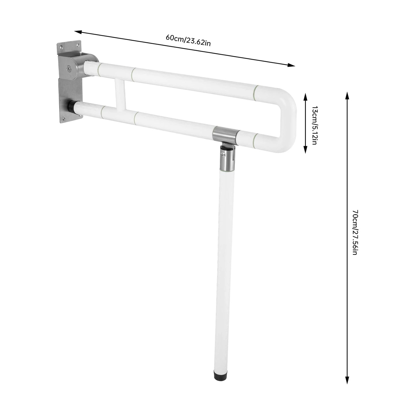 Flip Up Grab Bars for Bathroom Toilet Rails Handicap Grab Bars, Shower Safety Hand Rails for Elderly Bathtub Grab Bar