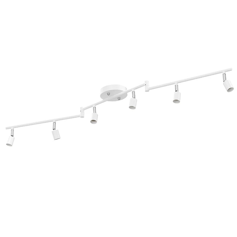Track Lighting Kit, Modern White Ceiling Spot Lighting with Flexibly Rotatable Light Heads for Room/Hallway/Kitchen