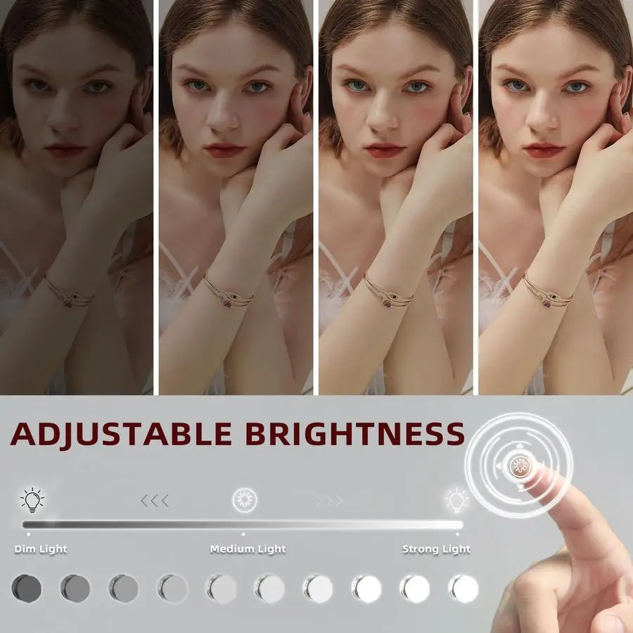 Hollywood Vanity Mirror with Lights USB Charging 22.818.1 Lighted Makeup Mirror with 15 LED Bulbs Dimmable 3 Modes Tabletop for