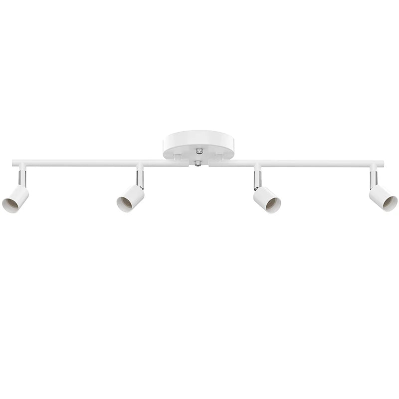 Track Lighting Kit, Modern White Ceiling Spot Lighting with Flexibly Rotatable Light Heads for Room/Hallway/Kitchen