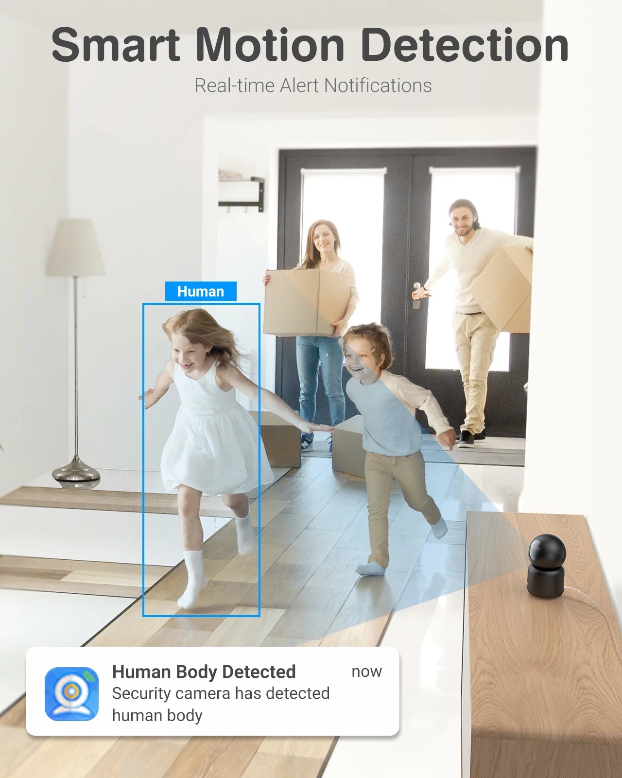 ANNKE 3MP WiFi PT Home Baby/Pet Monitor Indoor Security Camera Two-Way Audio Human Motion Detection